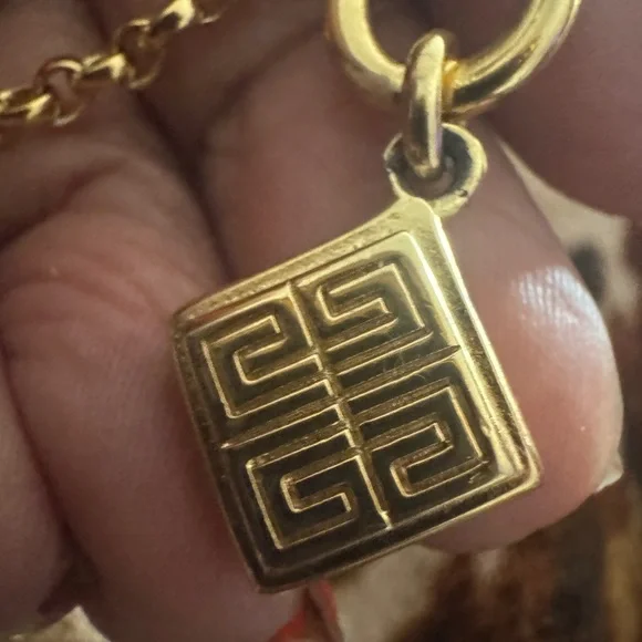 Givenchy Gold Tone Pendant Necklace with Black, Yellow, Green, and Blue Stones - Picture 5 of 7